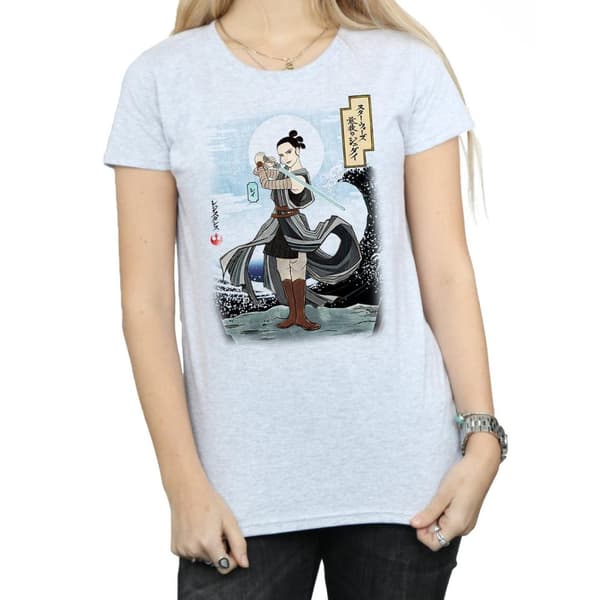 Star Wars Womens/Ladies The Last Jedi Japanese Rey Cotton T-Shirt