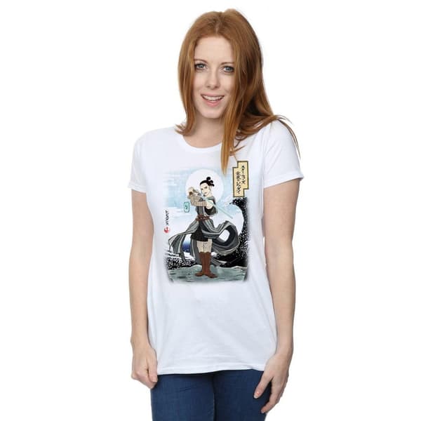 Star Wars Womens/Ladies The Last Jedi Japanese Rey Cotton T-Shirt