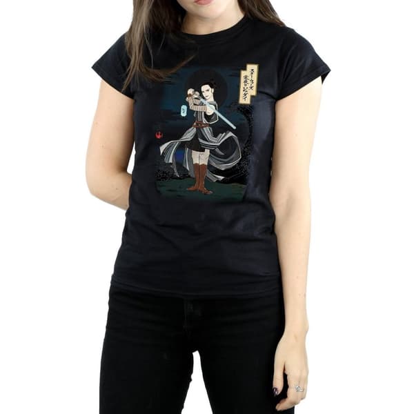 Star Wars Womens/Ladies The Last Jedi Japanese Rey Cotton T-Shirt