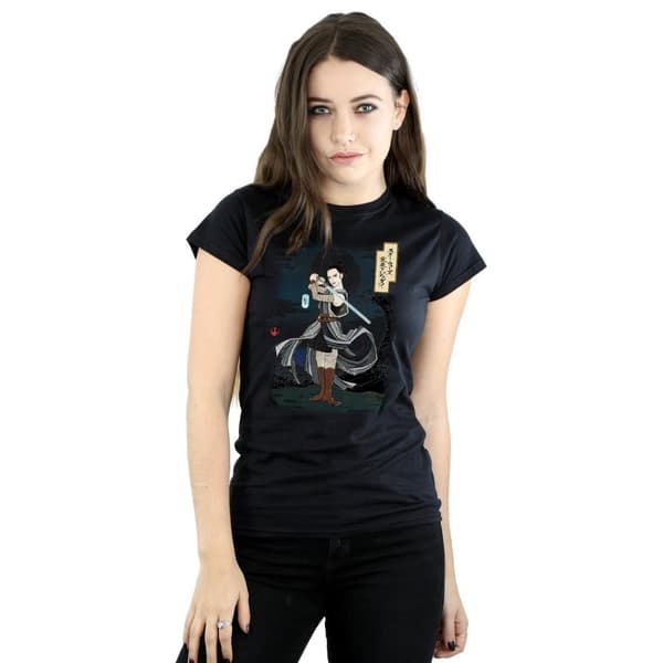 Star Wars Womens/Ladies The Last Jedi Japanese Rey Cotton T-Shirt