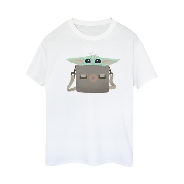 Star Wars Dam/Tjej The Mandalorian Grogu Luggage Boyfriend T-shirt i bomull