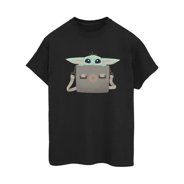 Star Wars Dam/Tjej The Mandalorian Grogu Luggage Boyfriend T-shirt i bomull