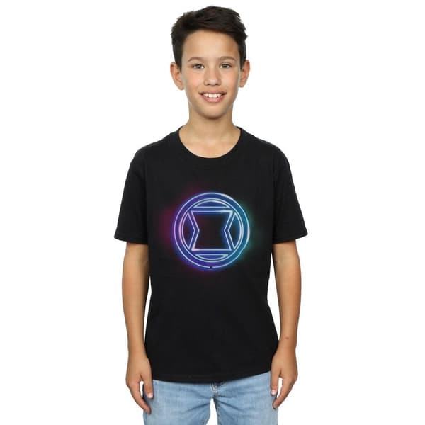 Marvel Boys Black Widow Neon Logo T-Shirt