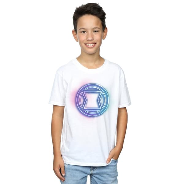 Marvel Boys Black Widow Neon Logo T-Shirt
