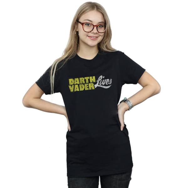 Star Wars Womens/Ladies Darth Vader Lives Logo Cotton Boyfriend T-Shirt