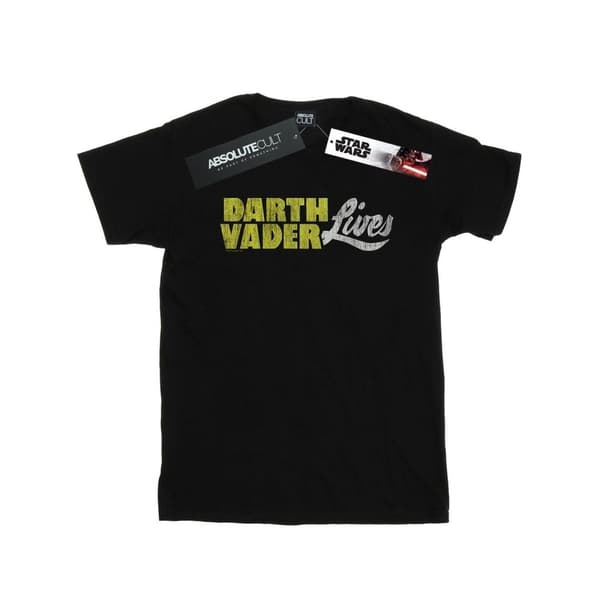 Star Wars Womens/Ladies Darth Vader Lives Logo Cotton Boyfriend T-Shirt Black M