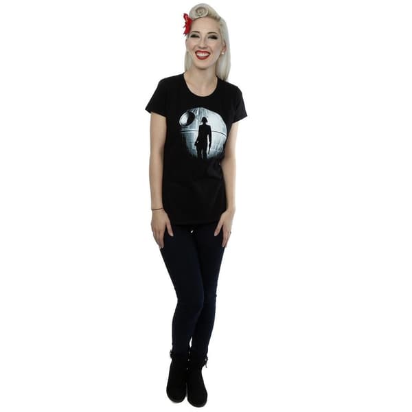 Star Wars Dam/Tjej Rogue One Dödsstjärnan Jyn Silhouette T-shirt i bomull