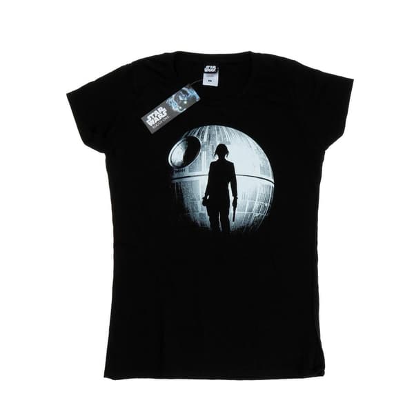 Star Wars Dam/Tjej Rogue One Dödsstjärnan Jyn Silhouette T-shirt i bomull Black XS