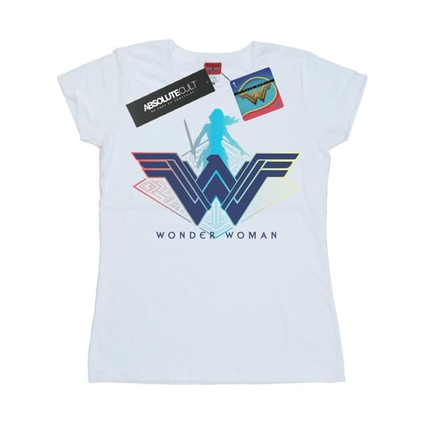 DC Comics Womens/Ladies Wonder Woman Warrior Logo Cotton T-Shirt White M