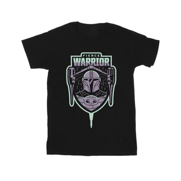 Star Wars Girls The Mandalorian Fierce Warrior Patch T-shirt i bomull