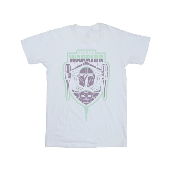 Star Wars Girls The Mandalorian Fierce Warrior Patch T-shirt i bomull
