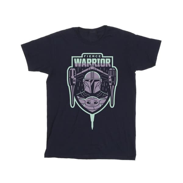 Star Wars Girls The Mandalorian Fierce Warrior Patch T-shirt i bomull