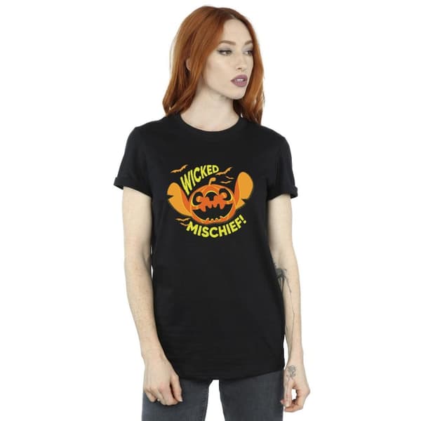 Disney Womens/Ladies Lilo And Stitch Wicked Mischief Cotton Boyfriend T-Shirt