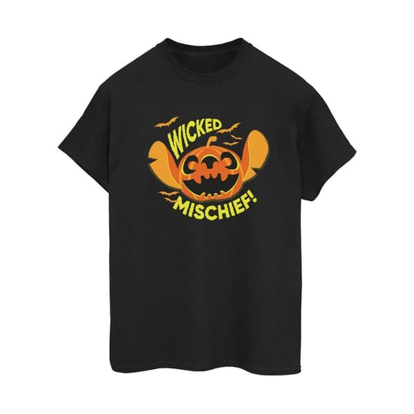 Disney Womens/Ladies Lilo And Stitch Wicked Mischief Cotton Boyfriend T-Shirt
