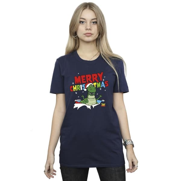 Disney Womens/Ladies Toy Story Rex Christmas Burst Cotton Boyfriend T-Shirt