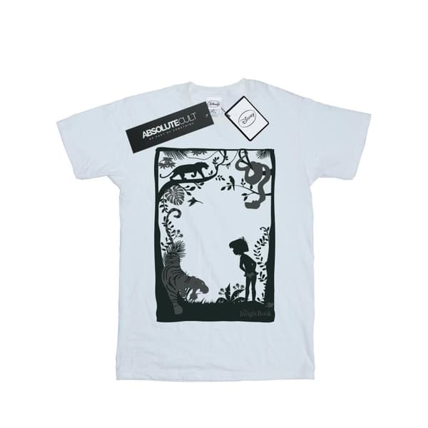 Disney Dam/Tjej Djungelboken Silhuett Affisch Bomull Boyfriend T-shirt White S