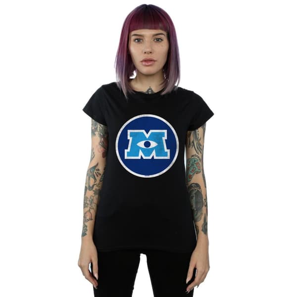Disney Dam/Tjej - Monsters University - T-shirt i bomull med monsteremblem