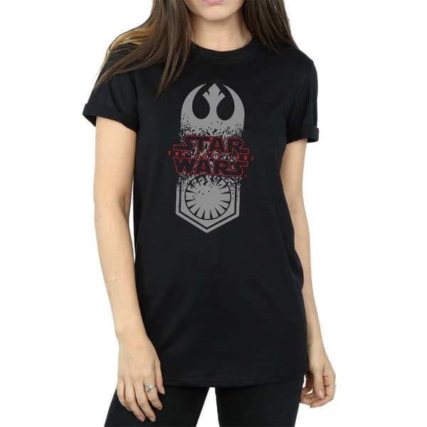 Star Wars Dam/Tjej The Last Jedi Symbol Crash Boyfriend T-shirt i bomull