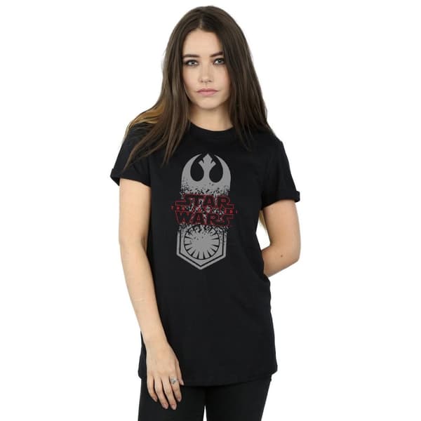 Star Wars Dam/Tjej The Last Jedi Symbol Crash Boyfriend T-shirt i bomull