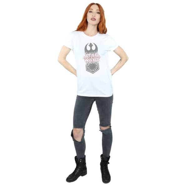 Star Wars Dam/Tjej The Last Jedi Symbol Crash Boyfriend T-shirt i bomull