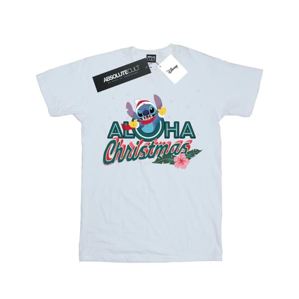 Disney Lilo And Stitch Aloha jul t-shirt för herrar White L
