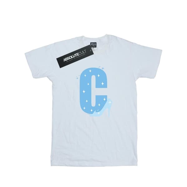Disney T-shirt i bomull med alfabetet C Is For Cinderella för flickor White 12-13 Years