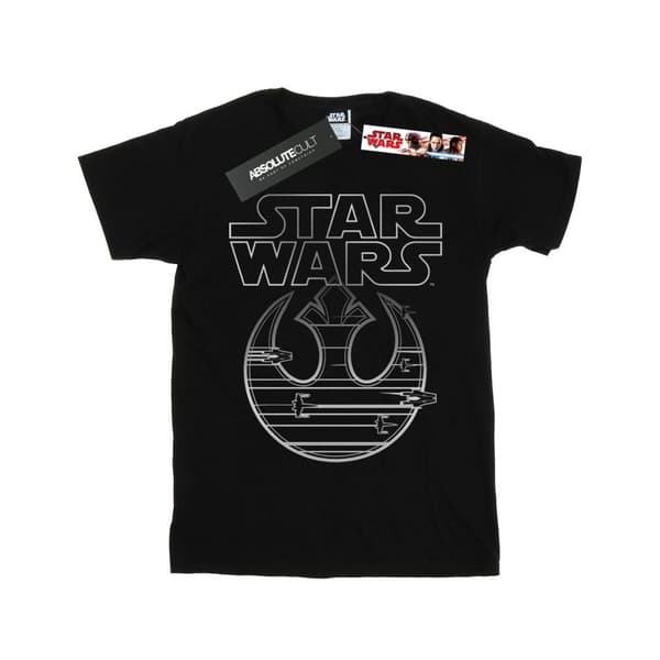 Star Wars Dam/Tjej - De sista jediriddarna - motståndets logotyp i metallisk bomull - pojkvänst-shirt