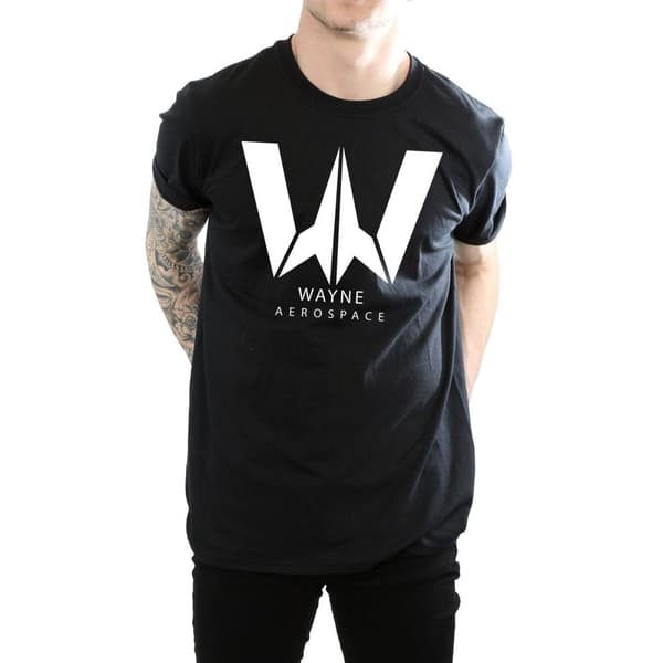 DC Comics Mens Justice League Movie Wayne Aerospace T-Shirt