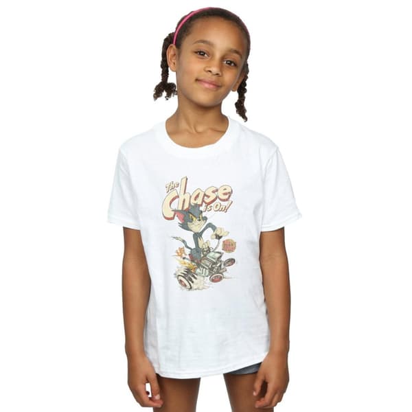 Tom And Jerry T-shirt i bomull för flickor - The Chase Is On