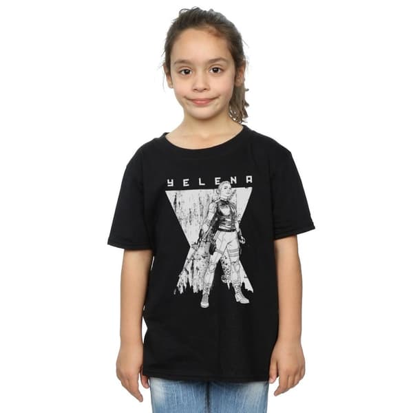 Marvel Black Widow Movie Yelena Romanoff Mono bomulls-T-shirt för flickor
