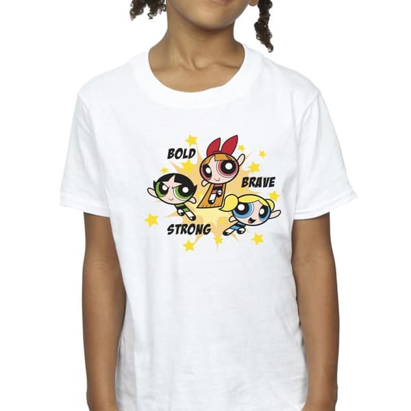 The Powerpuff Girls Girls Bold Brave Strong Cotton T-Shirt