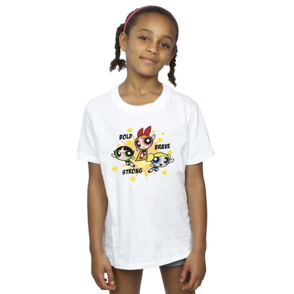 The Powerpuff Girls Girls Bold Brave Strong Cotton T-Shirt