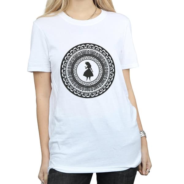 Disney Womens/Ladies Alice In Wonderland Circle Cotton Boyfriend T-Shirt