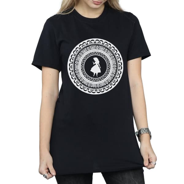 Disney Womens/Ladies Alice In Wonderland Circle Cotton Boyfriend T-Shirt