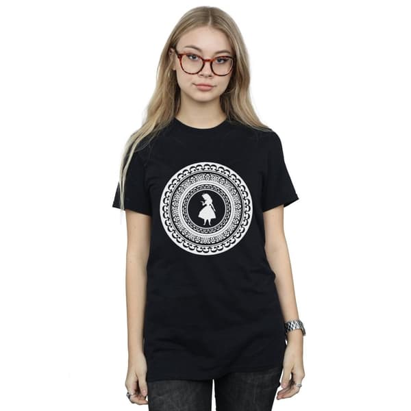Disney Womens/Ladies Alice In Wonderland Circle Cotton Boyfriend T-Shirt