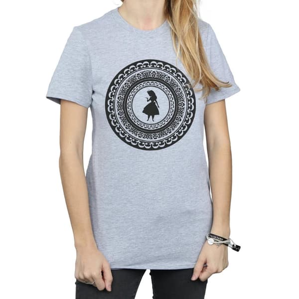 Disney Womens/Ladies Alice In Wonderland Circle Cotton Boyfriend T-Shirt