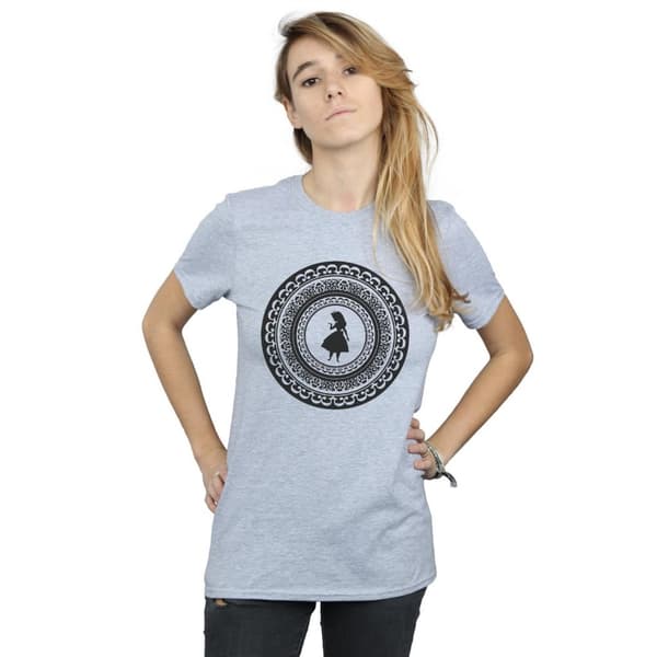 Disney Womens/Ladies Alice In Wonderland Circle Cotton Boyfriend T-Shirt