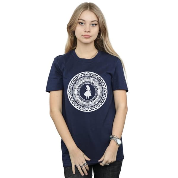 Disney Womens/Ladies Alice In Wonderland Circle Cotton Boyfriend T-Shirt