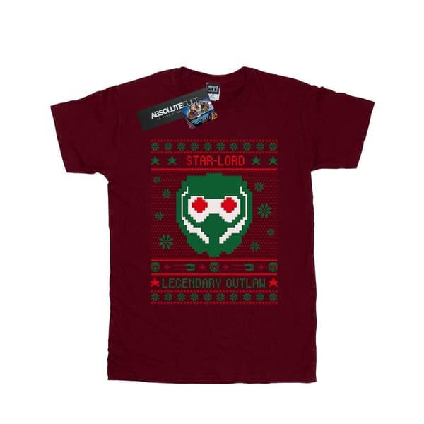 Marvel Womens/Ladies Guardians Of The Galaxy Vol. 2 Star Lord Fair Isle Cotton Boyfriend T-Shirt