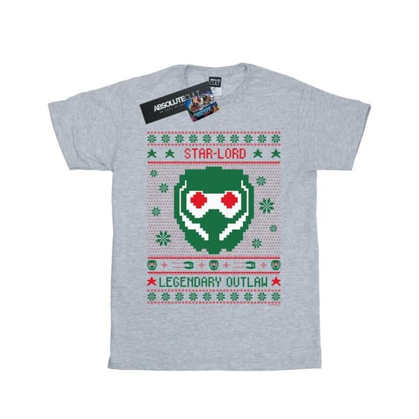 Marvel Womens/Ladies Guardians Of The Galaxy Vol. 2 Star Lord Fair Isle Cotton Boyfriend T-Shirt