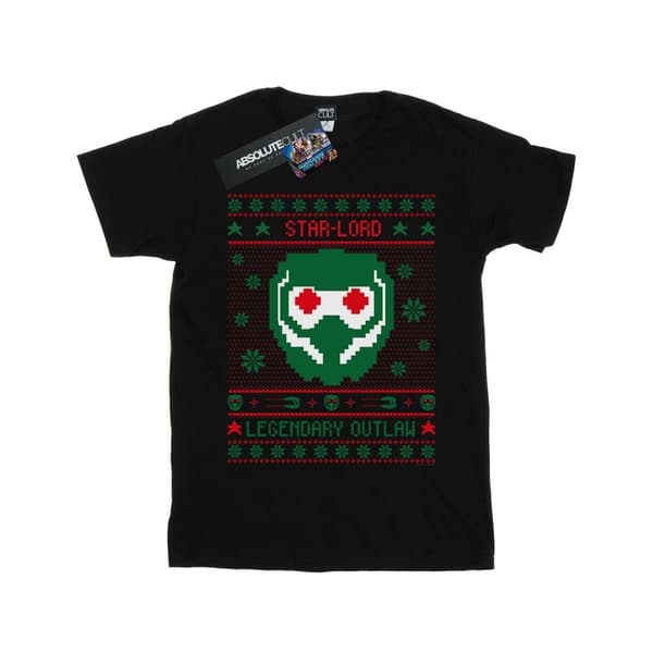 Marvel Womens/Ladies Guardians Of The Galaxy Vol. 2 Star Lord Fair Isle Cotton Boyfriend T-Shirt