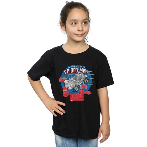 Marvel Girls Spider-Man Spider-Buggy Breakdown Cotton T-Shirt