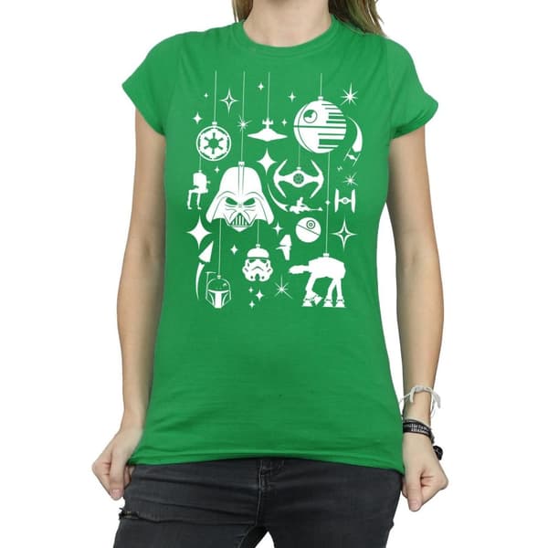 Star Wars T-shirt i bomull med juldekorationer - dam/dam