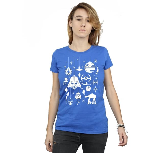 Star Wars T-shirt i bomull med juldekorationer - dam/dam