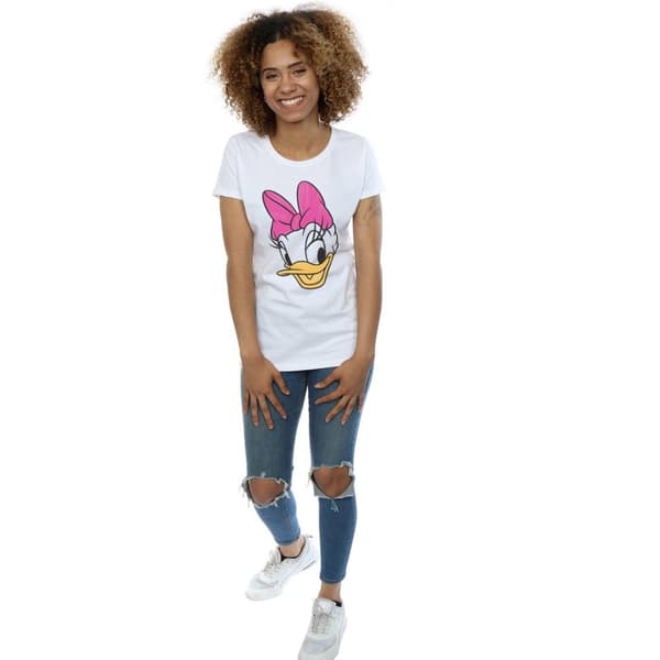 Disney Womens/Ladies Daisy Duck Head Painted Cotton T-Shirt