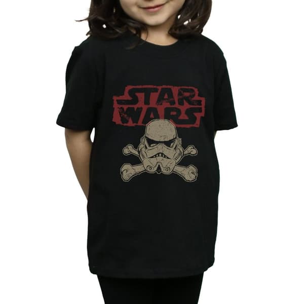 Star Wars Girls Stormtrooper Skull Logo Cotton T-Shirt