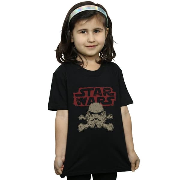 Star Wars Girls Stormtrooper Skull Logo Cotton T-Shirt
