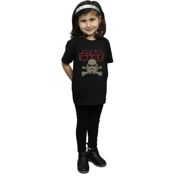 Star Wars Girls Stormtrooper Skull Logo Cotton T-Shirt