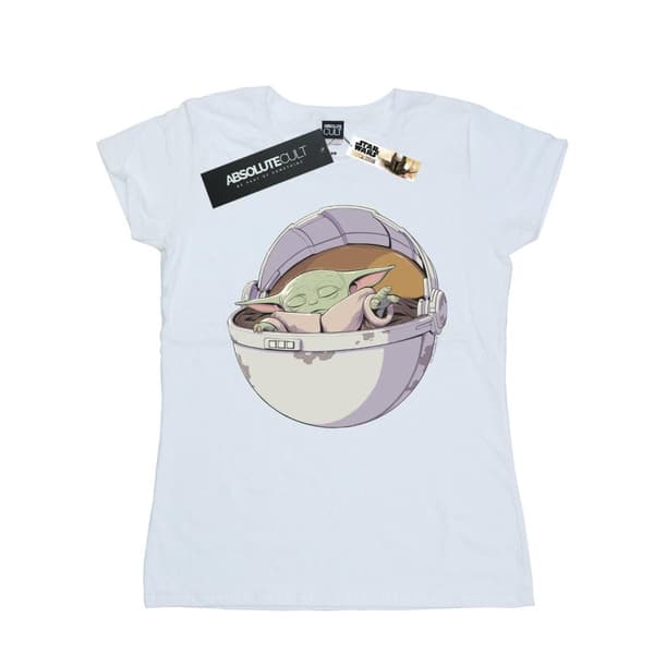Star Wars Womens/Ladies The Mandalorian Sleeping Child Cotton T-Shirt