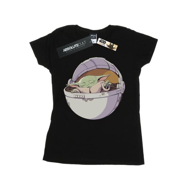 Star Wars Womens/Ladies The Mandalorian Sleeping Child Cotton T-Shirt